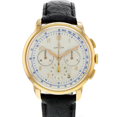 Omega Vintage Chronograph 2466 Silver Dial 38