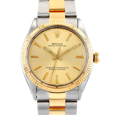 Rolex Oyster Perpetual 1005 Yellow Dial 34