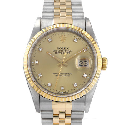 Rolex Datejust 36mm 16233G Yellow Dial 36