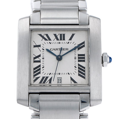 Cartier Tank Francaise W51002Q3 White Dial 28