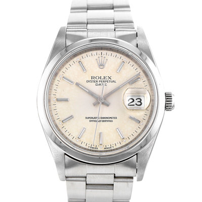 Rolex Oyster Perpetual Date 15200 Silver Dial 34