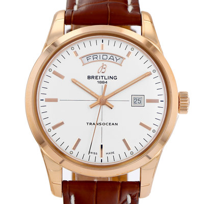 Breitling Transocean Day & Date R45310 Silver Dial 43
