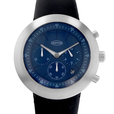Ikepod Chronopod Blue Suede 006 C006 Blue Dial 44