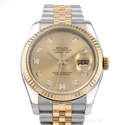 Rolex Datejust 36 116233 Yellow Dial 36