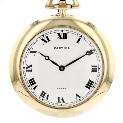 Cartier Vintage Pocket Watch 6526 White Dial 49