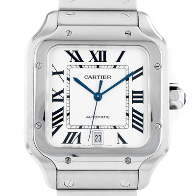 Cartier Santos WSSA0018 White Dial 47.5