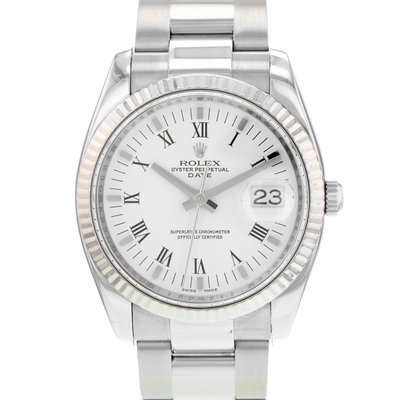 Rolex Oyster Perpetual Date 115234 White Dial 34