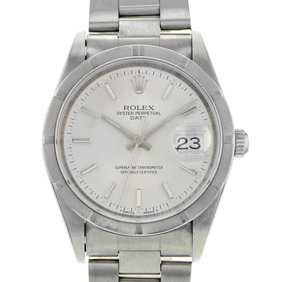 Rolex Oyster Perpetual Date 15010 Silver Dial 34