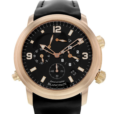 Blancpain Léman Réveil GMT 2041b-3630-64b Black Dial 40