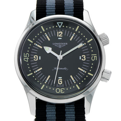 Longines Legend Diver L3.674.4.56.2 Black Dial 42