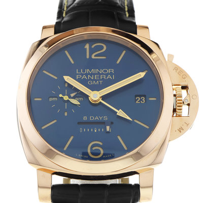 Panerai Luminor 1950 8 Days GMT Automatic PAM 00623 Blue Dial 44