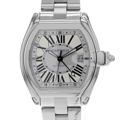 Cartier Roadster W62032X6 Silver Dial 48