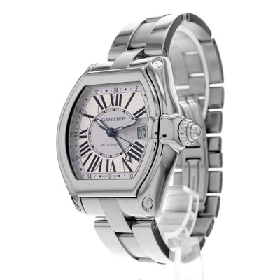 Cartier Roadster W62032X6 Silver Dial 48