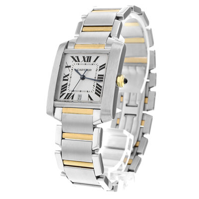 Cartier Tank Française W2TA0003 White Dial 28