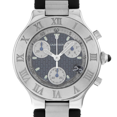 Cartier 21 Chronoscaph W10125U2 Black Dial 38