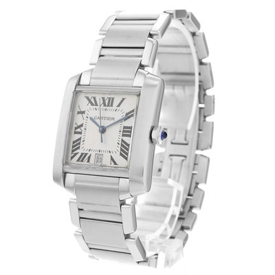 Cartier Tank Francaise W51002Q3 Silver Dial 28
