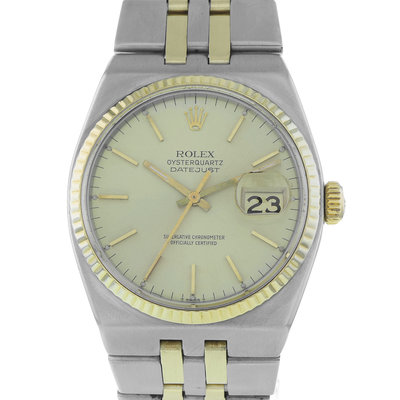 Rolex Datejust Oysterquartz 17013 Yellow Dial 36