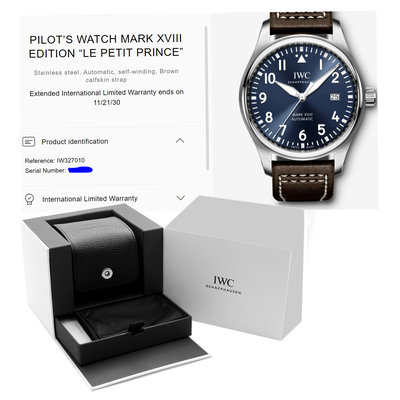 IWC Pilot Mark XVIII Petite Prince IW327010 Blue Dial 40