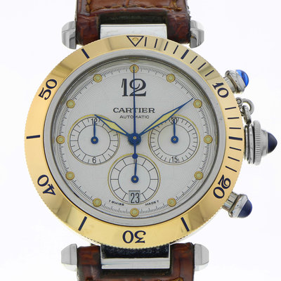 Cartier Pasha Chrono W31036T6 White Dial 38