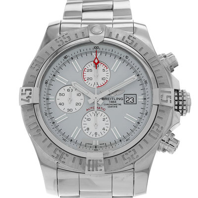 Breitling Super Avenger  A13371 White Dial 48