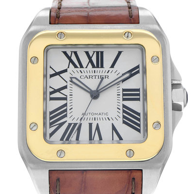 Cartier Santos 100 W20072X7 2656 White Dial 38