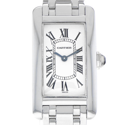 Cartier Tank Americaine 19mm W26019L1 1713 White Dial 19