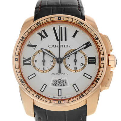 Cartier Calibre de Cartier Chronograph W7100044 3577 Silver Dial 42