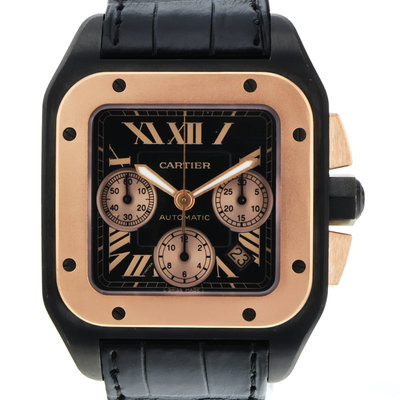 Cartier Santos 100 XL W2020004-3104 Black Dial 54x9