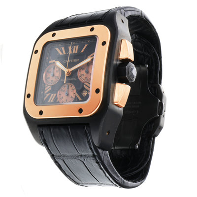 Cartier Santos 100 XL W2020004-3104 Black Dial 54x9