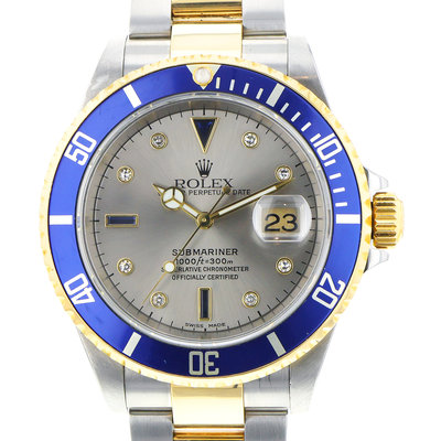 Rolex Submariner  16613 T Silver Dial 40