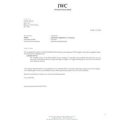 IWC Aquatimer Chronograph  IW376805 Blue Dial 44