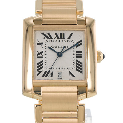 Cartier Tank Francaise W50001R2 1840 Silver Dial 28