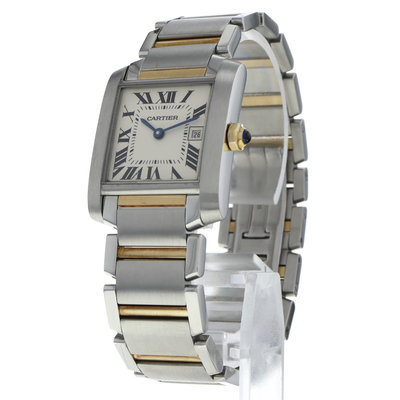 Cartier Tank Française W51012Q4 2465 White Dial 30x25