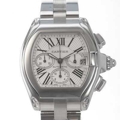 Cartier Roadster W62019X6 2618 Silver Dial 40x48