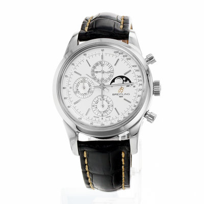 Breitling Transocean Chronograph A19310 Silver Dial 43