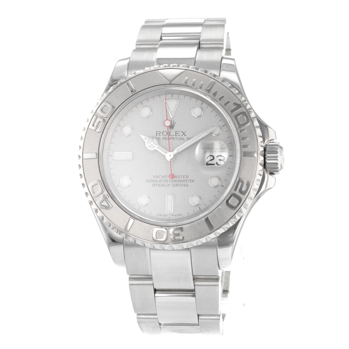 Rolex Yacht-Master 40 16622 Platinum Bezel Steel Oyster Automatic Mens Watch