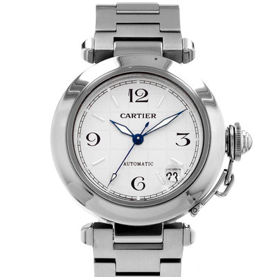Cartier Pasha W31023M7 2324 Silver Dial 35