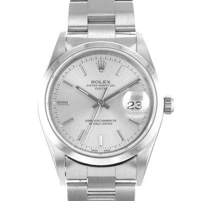 Rolex Oyster Perpetual Date 15200 Silver Dial 34