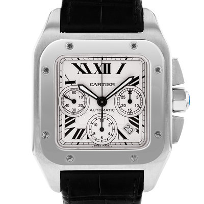 Cartier Santos 100 W20090X8 2740 Silver Dial 41