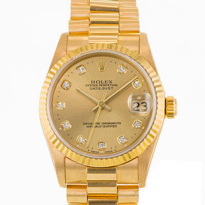 Rolex Datejust 31 68278 Yellow Dial 31