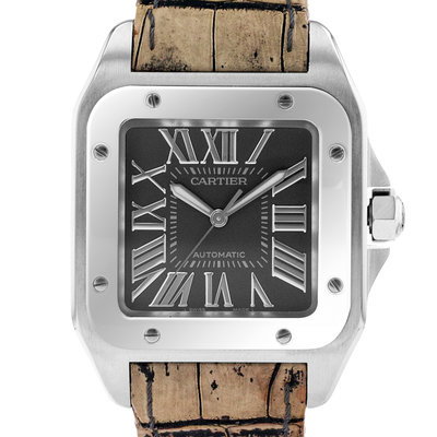 Cartier Santos 100 W20134X8 2656 Grey Dial 38