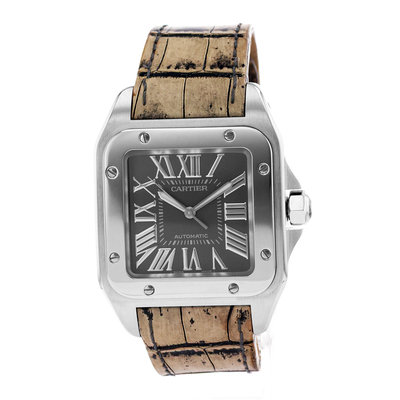 Cartier Santos 100 W20134X8 2656 Grey Dial 38