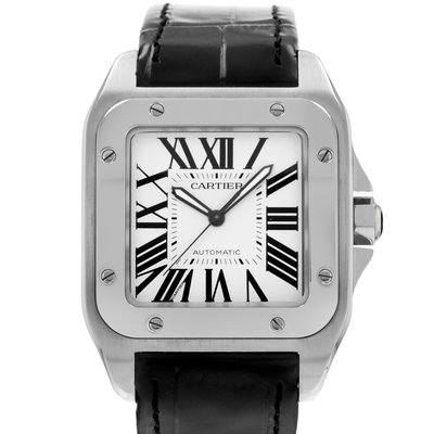 Cartier Santos 100 W20073X8 2656 Silver Dial 38