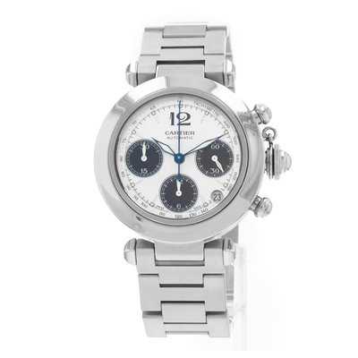 Cartier Pasha C W31048M7 2412 Silver Dial 36