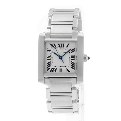 Cartier Tank Francaise W51002Q3 2302 Silver Dial 28