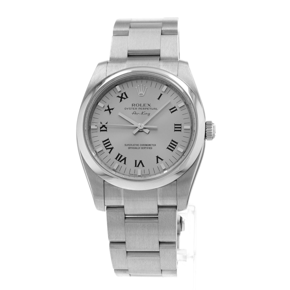 Rolex Air King 34 114200 Silver Roman Steel Oyster Automatic Mens Watch 2006