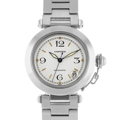 Cartier Pasha C W31015M7 2324 Silver Dial 35
