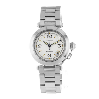 Cartier Pasha C W31015M7 2324 Silver Dial 35