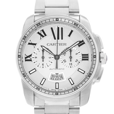 Cartier Calibre de Cartier Chronograph W7100045 3578 Silver Dial 42