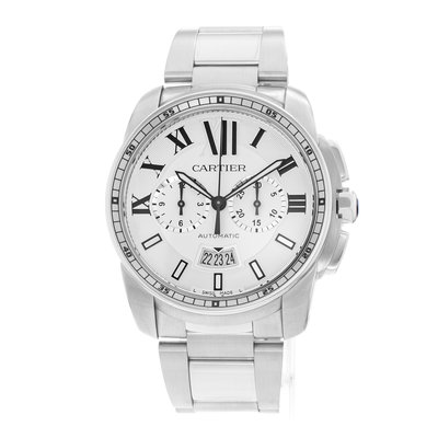 Cartier Calibre de Cartier Chronograph W7100045 3578 Silver Dial 42
